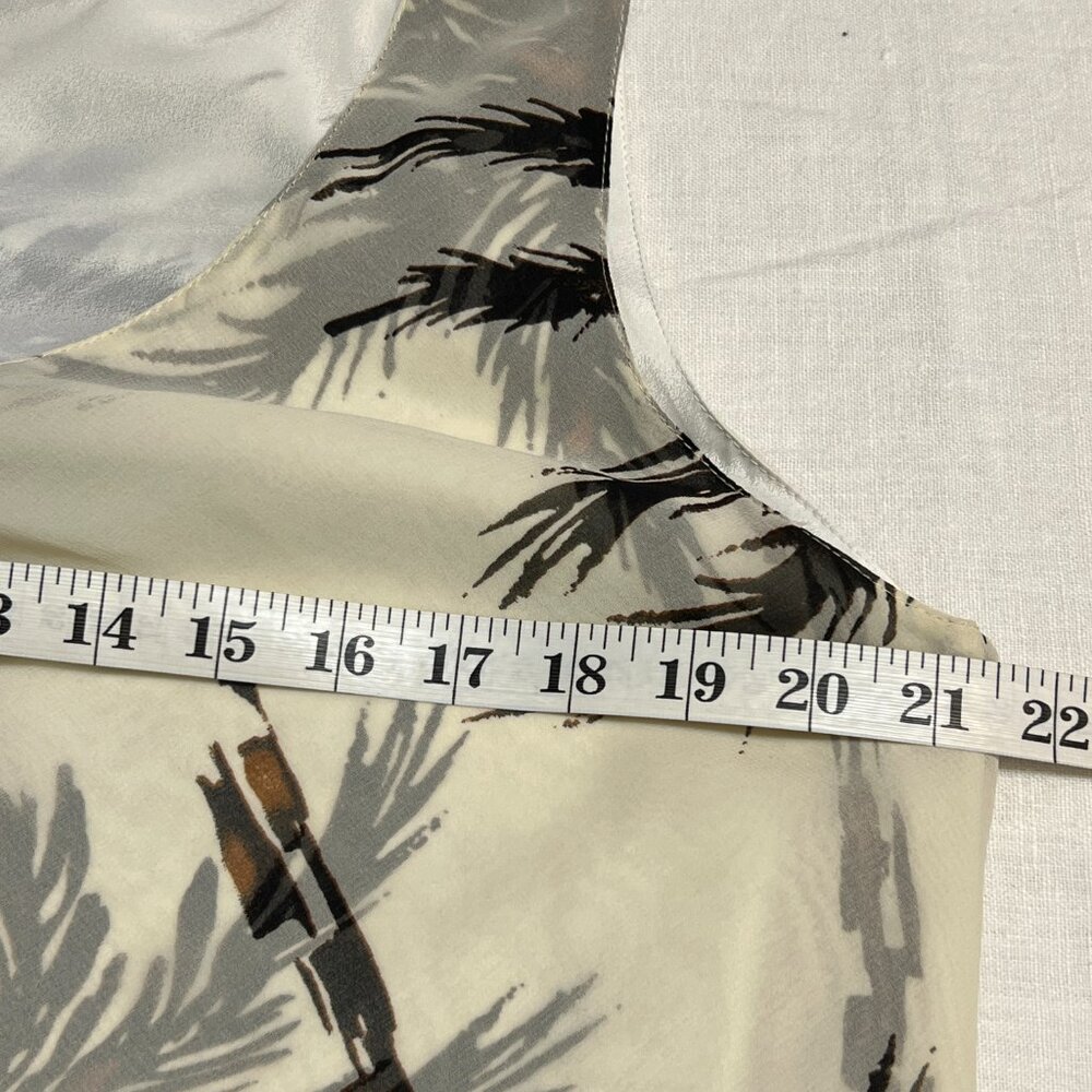 MOB Palm Tree Print Dress Women Sleeveless Lace Up Tropical Resort Vacation L - Picture 8 of 10
